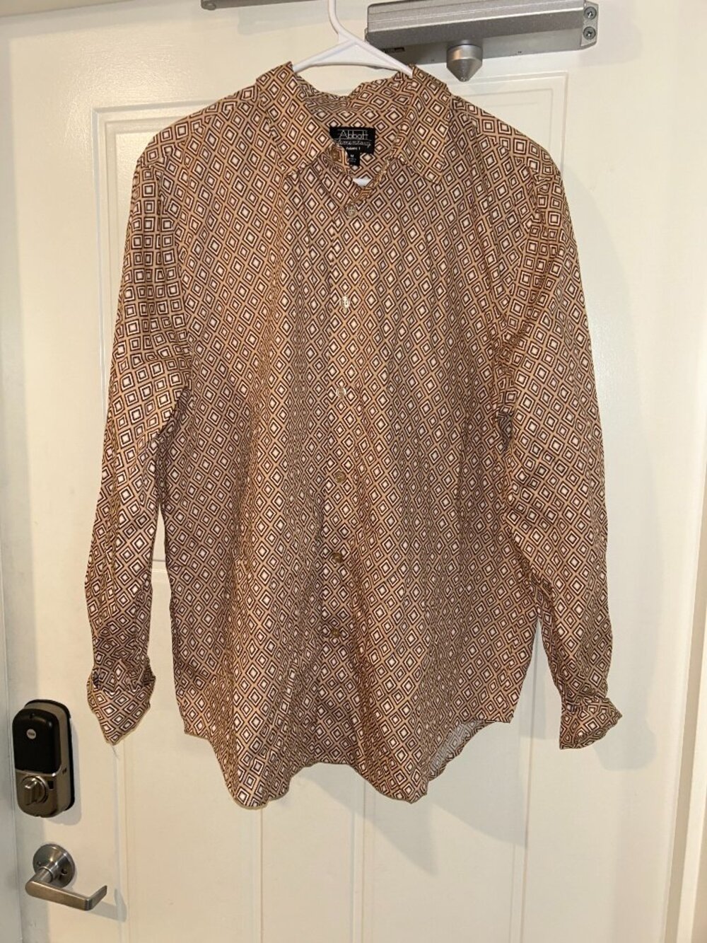 Long Sleeve Button-Up Shirt with Geometric Pattern